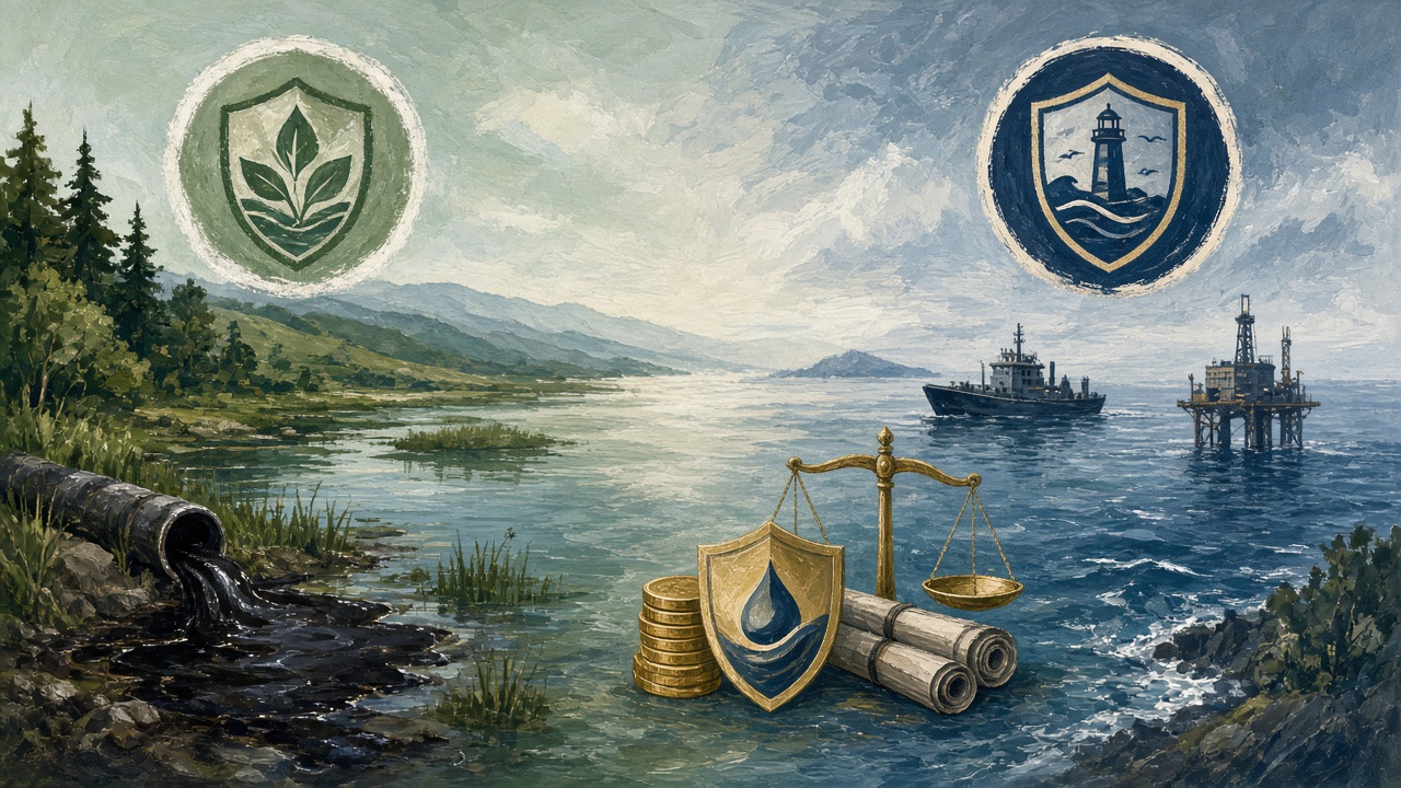 Abstract wide field scene for Oil Spill Prevention Rules and Offshore Financial Responsibility Updates